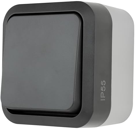 REV AquaStorm, Lichtschalter - Wechselschalter Feuchtraum IP55, Aufputz, 230V, 10A, anthrazit