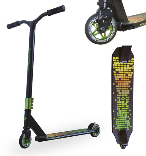 Schildkröt Stunt Scooter Kickless, toller Stuntscooter mit HIC-Compression und Alu-Felge, 100 mm PU Räder, für ambitionierte Stunts und Tricks