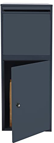 Wiltec Paketkasten anthrazit 410 x 385 x 720 mm, Paketbox Zuhause, Private Paketannahme passend für Pakete und Päckchen, Standbriefkasten Stahl