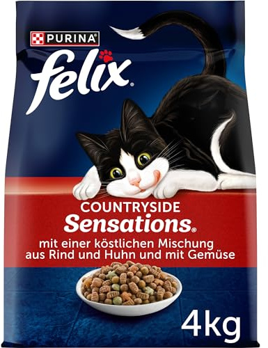 Felix Countryside Sensations Katzenfutter trocken, mit Rind und Huhn, 1er Pack (1 x 4kg)