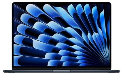 Apple MacBook Air (15", Apple M4 Chip mit 10‑Core CPU und 10‑Core GPU, 16GB Gemeinsamer Arbeitsspeicher, 256 GB) - Mitternacht