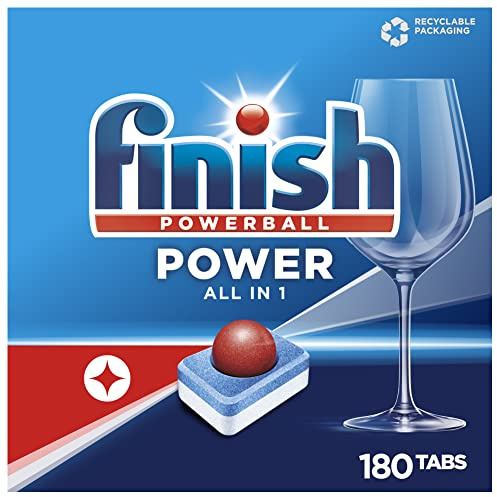 Finish Power All in 1 Spülmaschinentabs, phosphatfrei, Geschirrspültabs mit kraftvollem Powerball gegen hartnäckigste Fettanschmutzungen, Gigapack mit 180 Finish Tabs