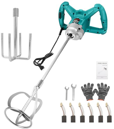 WingFly 3200W Rührwerk Mörtelrührer, 230V Farb-Mörtelrührer Betonrührer, 6 Gang-Getriebe, Farbmörtelrührer Handrührgeräte Elektrischer Betonmischer, für Industrie- und Haushaltsmische