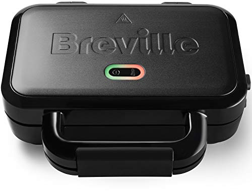 Breville Ultimate-Sandwichmaker mit extra tiefen Platten | Sandwichtoaster zum Toasten von 2 Scheiben | abnehmbare, haftfreie Platten | Edelstahl | schwarz [VST082X]