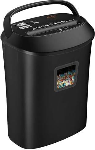 VidaTeco Aktenvernichter für Home Office, Papierschredder & Schredder mit 14 Blatt Kreuzschnitt, 25L Auffangbehälter, für Papier/Kreditkarten,Tragbares Griffdesign und Jam Proof System,Schwarz