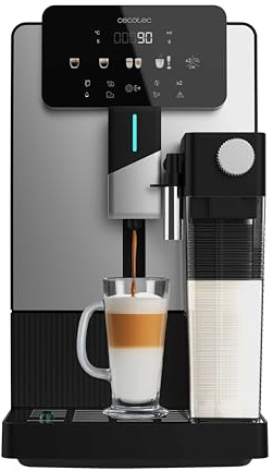 Cecotec Espressomaschine Superautomat Cremmaet Latte Art. 1500W, 19 Bar, Thermoblock, 6 Getränke, 150g Kaffeebehälter, Kegelmahlwerk, Automatische Reinigung, 1,1L Wasser- und 400ml Milchbehälter
