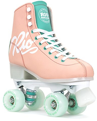Rio Roller Script Retro Rollschuhe Disco Roller pfirsich Peach/Green, 37