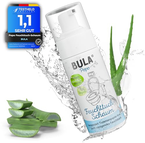 BULA® Popo (Baby u. Toiletten) Feuchttuch Schaum 150ml für dein Toilettenpapier | nachhaltige Alternative für über 200 Feuchttücher | natürliche Inhaltsstoffe