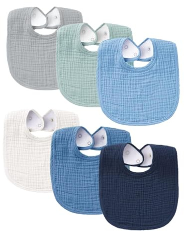 SLOSH Lätzchen Baby Für Neugeborene Jungen Mädchen Unisex Set Set Druckknopf (Blau)