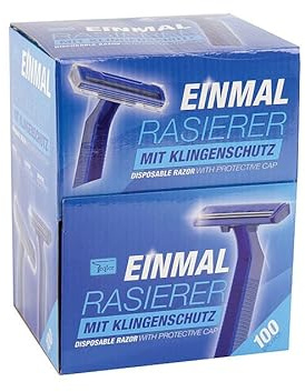 Teqler Einmalrasierer T-370650, rasiert jede Haarlänge sanft, sicher und hautschonend, blau (100-er Pack)