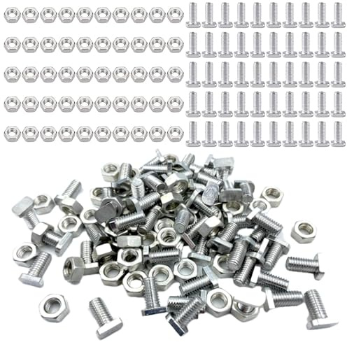 50 Stück Gewächshaus Schraube, Hammerkopfschrauben M6 für Gewächshäuser Glashäus Aluminium Gewächshaus als Gewächshausschrauben Hammerschraubenalu Zubehör