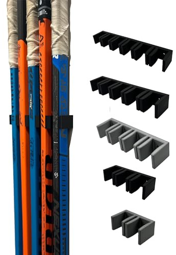 Bold Print Labs Wandhalterung für Hockeyschläger | Eishockeyschläger-Organizer (schwarz, Wandhalterung für 6 Schläger)