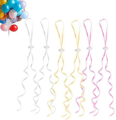 GoldRock Ballonverschlüsse Helium mit Schnur,50 Stück Ballonband für Machen Luftballon Girlande,Luftballon Schnur, Ballonverschlüsse für Luftballons,Luftballon Verschluss Helium,Schnur für Luftballons