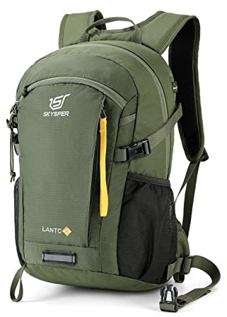 SKYSPER Leicht Wanderrucksack 20L Klein Rucksack mit Rückenbelüftung | Trekkingrucksack aus atmungsaktivem 3D Air Mesh Polyester Wandern Tagestouren Reisen Camping Outdoor