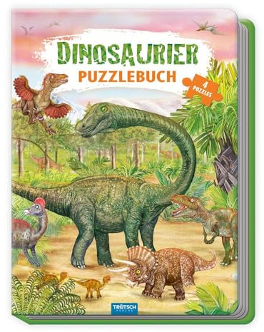 TRÖTSCH - Pappenbuch Puzzlebuch Dinosaurier| Ab 3 Jahren: Beschäftigungsbuch Entdeckerbuch Puzzlebuch (Dinosaurierwelt: Alles rund um die Dinos)