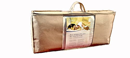 Dinkelkissen speltex Bio Dinkelkopfkissen 40x80cm Dinkelspelzen mit Kautschuk - Kopfkissen Natur pur