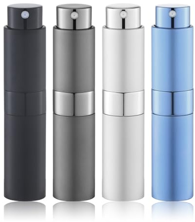 Lulupack Parfum Zerstäuber für Unterwegs - Reise Gadget zum Abfüllen Parfüm - Mini Travel Essentials Perfume Bottle for Girl - Kleine Parfümzerstäuber Nachfüllbars zum Befüllen 8ml 4 Stück Grau