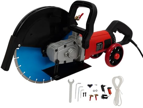 Levkitch 4000W Betonsäge Ø 350mm Diamantblatt Schnitttiefe 135mm | Elektrische Steinsäge,Nass-Trocken Steinschneidemaschine Betontrennschneider 3000RPM Betonschneider