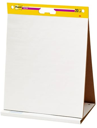 Post-it Super Sticky Meeting Charts, Packung mit 1 Block, mit 20 Blättern, 584 mm x 508 mm, Farbe: Weiß - Selbstklebendes Flipchartpapier für Brainstormings überall