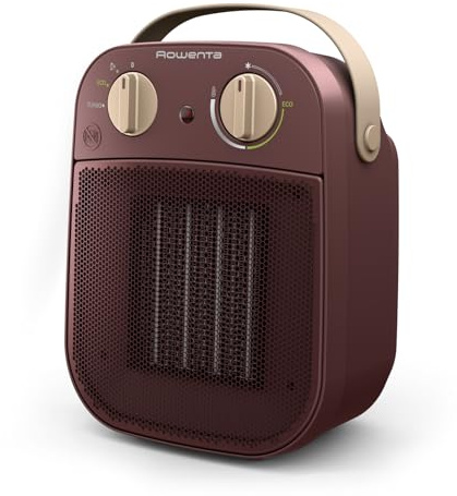 Rowenta My Nomad Heater Heizlüfter, leistungsstark und leise SO8231 | Einfache Steuerung und gleichmäßige Wärmeverteilung, Leicht zu transportieren, Einfache tägliche Anwendung, Farbe: Dunkelrot