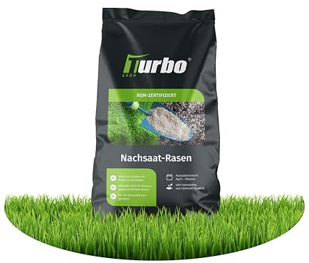 Rasensamen Nachsaat 250m², Rasensamen schnellkeimend, Grassamen, Rasen Nachsaat, Ideal gegen Lücken, Frühjahr und Herbst, RSM Qualität, Turbogrün