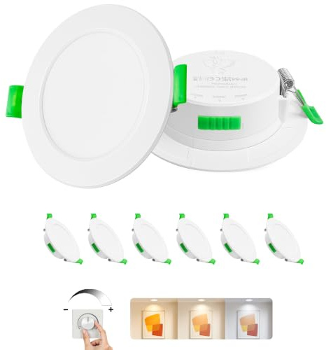Laiebri LED Einbaustrahler 230V Dimmbar 5W Einbau Deckenspots 6er Set | 68-75mm Loch Einbauleuchten IP44 LED Spots für Bad, Küche, Wohnzimmer, Flimmerfrei Warmweiß Neutralweiß Kaltweiß