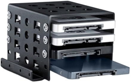 Interner Festplatten-Einbaurahmen - 5,25 Auf 3,5 Zoll Schacht-Adapter | Montagehalterung | Aluminiumlegierung Multi-Schacht-Rack Zur Speichererweiterung In Desktop-PCs, Workstations Und Heimse