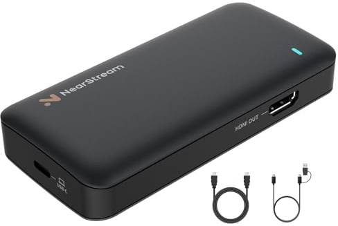 NearStream CCD10 HDMI-Capture-Card, 4K60 Passthrough & 1080p60 Aufnahme, USB 3.0,Ultra-Niedrige Latenz,3,5mm Audio,Für PS5, PS4, Xbox, Switch, PC, Streaming & Recording