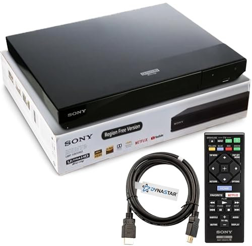 Regionenfreier 4K-UHD-Blu-Ray-Player, kompatibel mit Sony-UBP-X700M, Multiregionen-Codefrei, UHD-4K-Wiedergabe, Blu-ray-Zone A, B, C-Plus, DVD-Region 0-8, 3D, WLAN, 4K-Upscaling, Dynastar 1,8 m HDMI