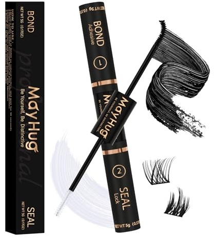 Mayhug Wimpernkleber 7 Tage Halt Lash Glue 10ml Wimpern kleber Wasserfest Starker Lash Bond und Seal Wimpernkleber Dauerhaft(Blue Style)
