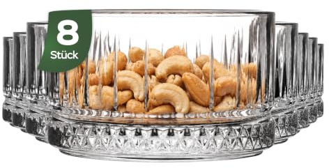 NORDIC SCHILLER Premium Glas Dessertschalen | 8er Set 235 ml | BLEI FREI Dessertbecher, Puddingschalen, Dessertschalen, Obst Servierschalen, Soßenschalen, Dessert Bowls