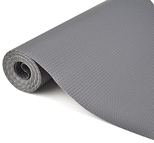 Eluckin Schubladenmatte rutschfeste 45x500cm Schubladenauskleidung Nicht klebende Eva Wasserdichtem Antirutschmatte für Regale Schränke Schubladen Kühlschranke Hause Büro, freier Schnitt, Grau