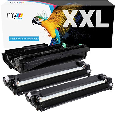 MYOFFICE Kompatible Tonerkartusche und Druckertrommel als Ersatz für Brother TN2420 DR2400 (Schwarz) (2X Schwarz Toner, 1 x Druckertrommel)