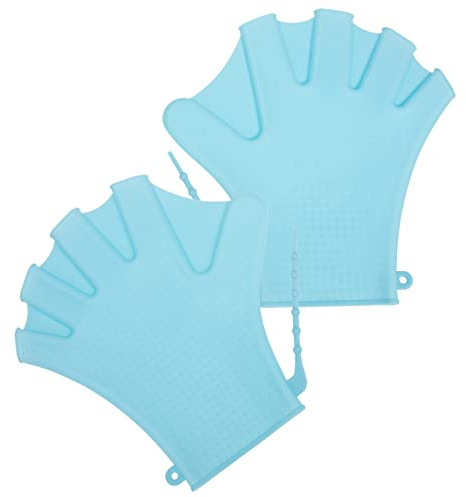 BESPORTBLE Silikon Schwimmhandpaddel Verstellbare Schwimmhandschuhe Pool Trainingspaddel