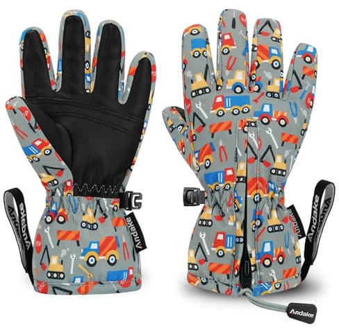 Andake Kinderhandschuhe,Winddichte,wasserdichte,Warme Winterhandschuhe,Skifahren,Outdoor-Sport,Reithandschuhe,Jungen und Mädchen 2-14 Jahre alt