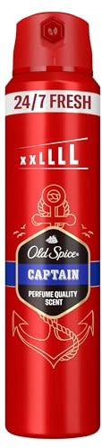Old Spice Captain Deospray für Männer 250 ml, 24/7 Frischhh bei täglicher Anwendung, Langanhaltender Duft in Parfumqualität, Schutz vor Gerüchen, Ohne Aluminiumsalze, Unsichtbar auf Schwarz und Weiß