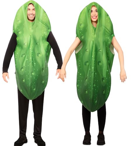 FYASA Saure Gurken Kostüm Green Pickle für Erwachsene Gr. M/L grün Fasching Karneval Spaßkostüm Paarkostüm Unisex
