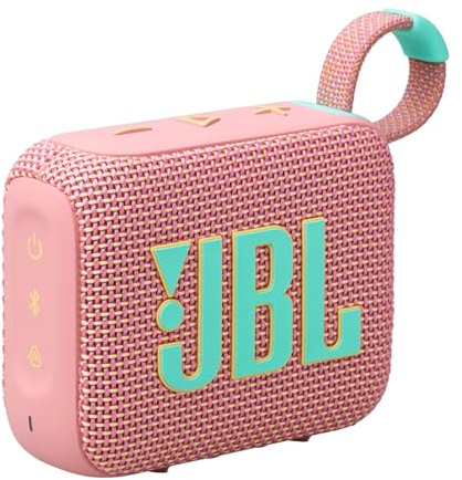 JBL Go 4 in Pink – Tragbare Bluetooth-Lautsprecher-Box mit JBL Pro Sound, tiefem Bass und Playtime-Boost-Funktion – Wasserfest und staubfest – 7 h Laufzeit