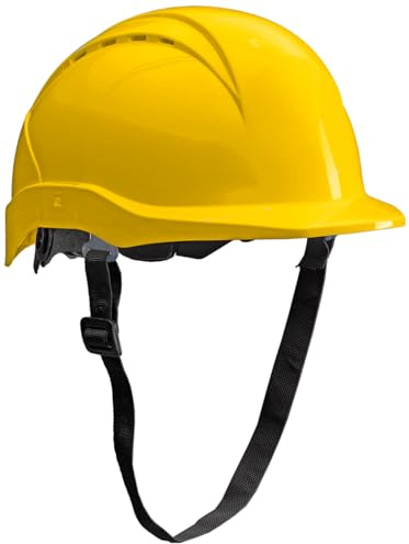 ACE Patera Bauhelm - Robuster Schutzhelm für BAU & Industrie - EN 397 - mit Einstellbarer Belüftung - Gelb