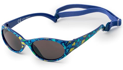 Kiddus Sonnenbrille für Kinder, Kleinkind Mädchen und Jungen, Alter von 2 bis 4 Jahren, UV400 Sonnenfilter CAT3, aus Gummi, BPA-frei, verstellbares und abnehmbares Band