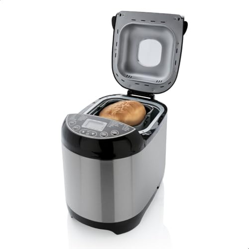 Brabantia Brotbackmaschine, Brotbacker, 19 Programme | 15 Stunden Verzögerungstimer, Warmhaltefunktion, 3 Bräunungsstufen, Geeignet für Diäten und Allergien, Edelstahl, BBEK1114