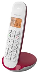 Logicom ILOA 150 DECT Schnurlostelefon – Freisprechfunktion – Großes 4-Zeilen Display – 300 m Reichweite – 7h Gesprächszeit – 90h Standby – Himbeere