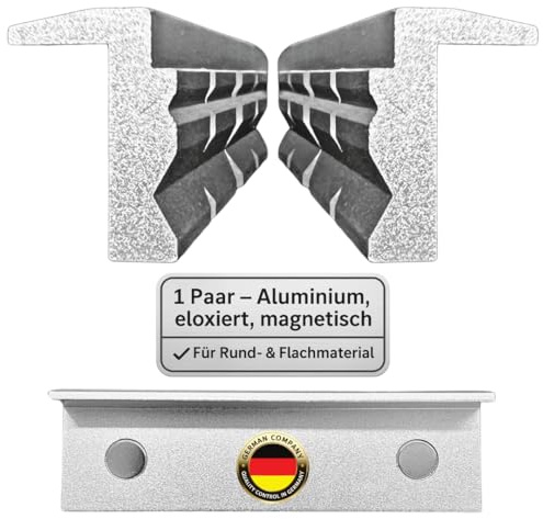 Schraubstock Schutzbacken 100 mm – Hochwertige Schonbacken aus Aluminium, eloxierte Premium-Spannbacken mit starken Magneten, 2-teilige Klemmbacken, deutsches Unternehmen