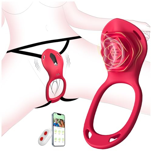 Sex Spielzeug für die Paare Frau Männer, BDSM Rose Vibration für Frauen, Vibratorensets für Frauen Klitoris mit Fernbedienung Leise, Penisring Vibrator App, Erotisches Sexspielzeug Sex Maschine Spiele