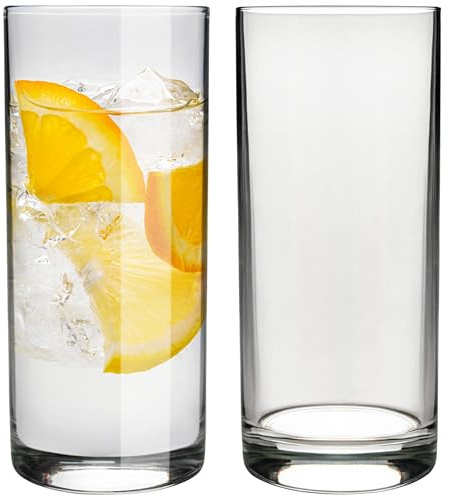 KONZEPT Gläser Set 12-teiliges 280ml Transparente Longdrinkgläser Set, Wassergläser Spülmaschinenfest, Ideal als Saftglas
