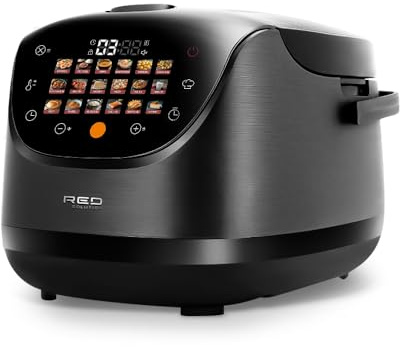 Multikocher RED COLORSENSE MC200 DE (Deutsch) 5L 10-in-1 Multifunktionskocher, Slow Cooker, Reiskocher & Dampfgarer, Digitales Display, Antihaftbeschichtung