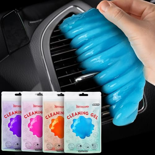YOPINSAND Auto Reinigungsgel, 4er Pack Universal Auto Reinigungswerkzeug, Auto Reinigungsspachtel, wiederverwendbarer Innenreiniger für Auto Tastatur Luftausströmer, Auto Reiniger Staub Reinigungsgel