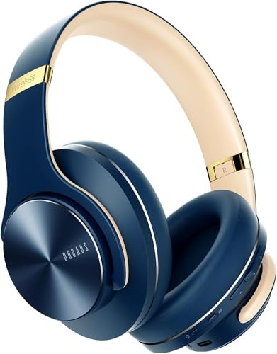 DOQAUS Kopfhörer Kabellos Bluetooth Over Ear App-Steuerung | 90 Std.Akku,9 EQ-Modi,Bluetooth 6.0,Integriertes HD-Mikro,Kopfhörer für Reisen/Arbeit/Alltag,Navy Blau
