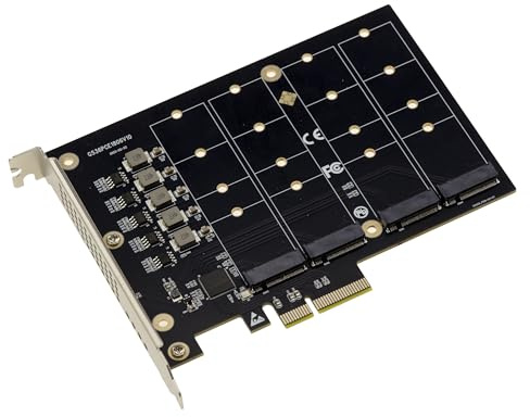 KALEA-INFORMATIQUE M2 PCIe 3.0 x4 Controller-Karte für 4 M.2 NVMe M Key SSDs Funktioniert ohne Bifurkationsmodus