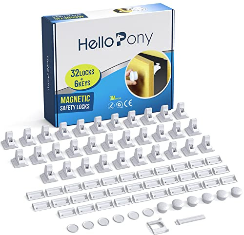 Verbesserte magnetische Schrankschlösser, Babysicherung, magnetische Sicherheitsschlösser (32locks+6keys)